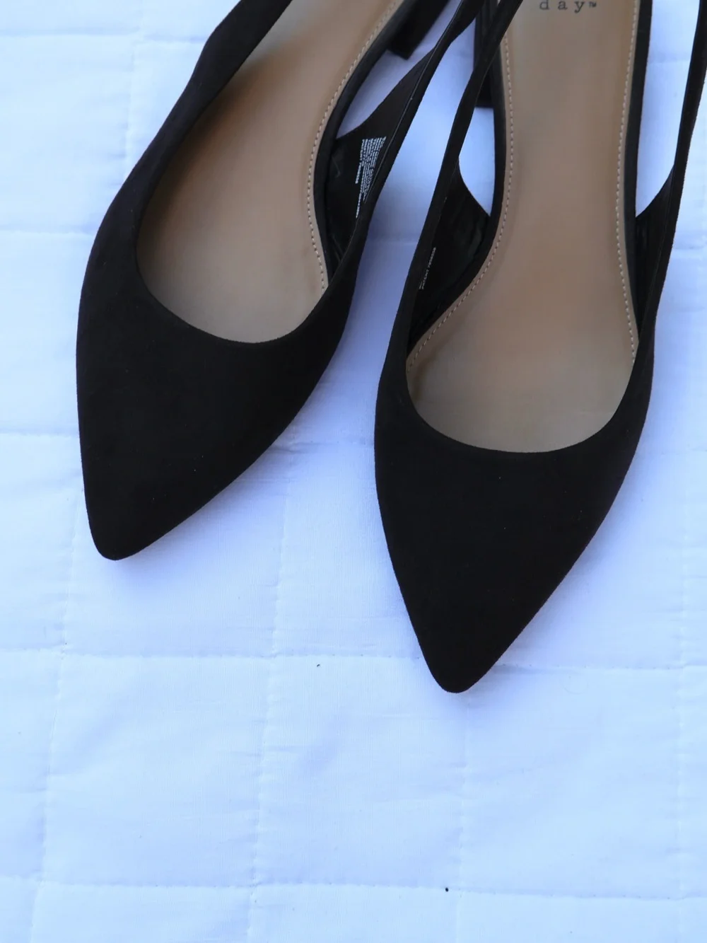 A New Day Black Suede Slingback Shoes